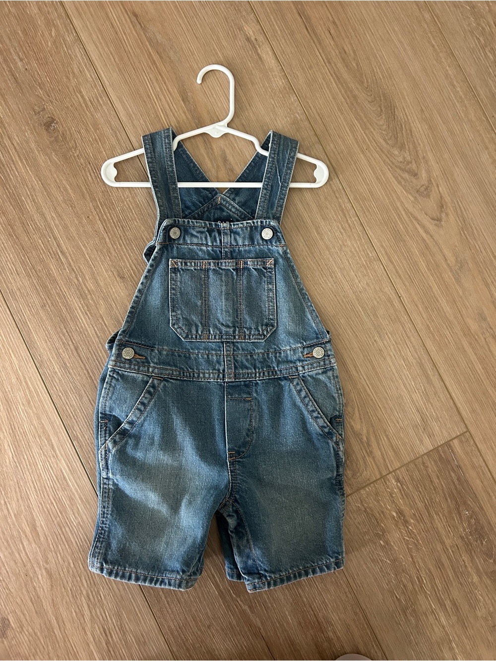 Gap Blue Denim Kids Short Overalls 100% Cotton